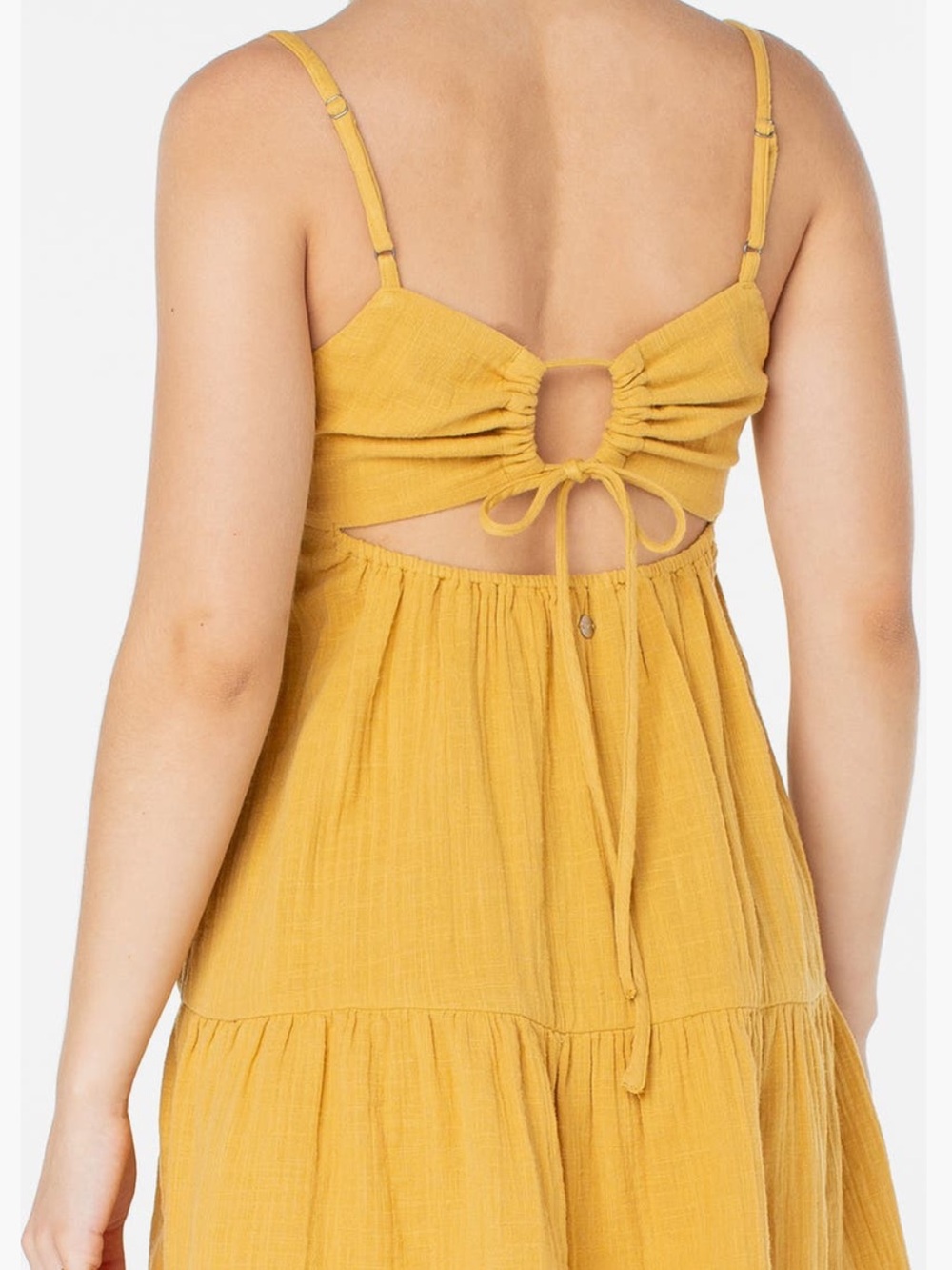 Roxy Warm Rays Cotton Minidress - Amber Gold